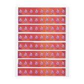 Niedliches Schwein in Weihnachtsmannmütze auf Rot Rundum-Adressaufkleber (Bogen)