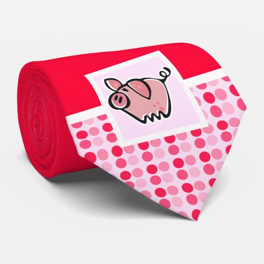 Niedliches Schwein Krawatte (Gerollt)