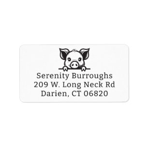 Niedliches Schwein Liebhaber Bauernhof Leben Carto Adressaufkleber