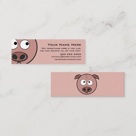 Niedliches Schwein Mini Visitenkarte (Vorne/Hinten)