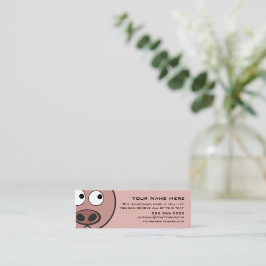 Niedliches Schwein Mini Visitenkarte (Stehend Vorderseite)