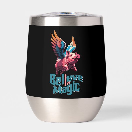 Niedliches Schwein mit farbigen Flügeln | Glaube a (Vorderseite)