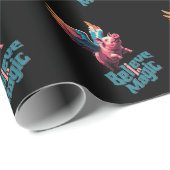 Niedliches Schwein mit farbigen Flügeln | Glaube a Geschenkpapier (Rolleneckpunkt)