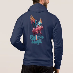 Niedliches Schwein mit farbigen Flügeln   Glaube a Hoodie