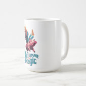Niedliches Schwein mit farbigen Flügeln | Glaube a Kaffeetasse (VorderseiteRechts)
