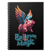 Niedliches Schwein mit farbigen Flügeln | Glaube a Notizblock (Vorderseite)