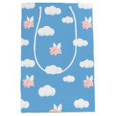 Niedliches Schwein mit Flügelmuster Mittlere Geschenktüte (Vorderseite)