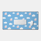 Niedliches Schwein mit Flügelmuster Schreibtischunterlage (Tastatur & Maus)