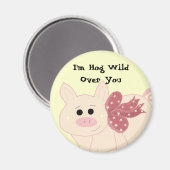 Niedliches Schwein mit Sprichwort Magnet (Vorderseite/Rückseite)