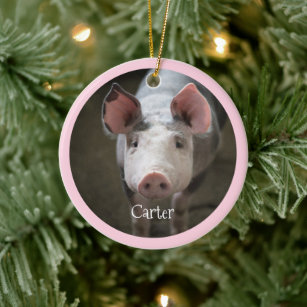 Niedliches Schwein Personalisiert Keramik Ornament