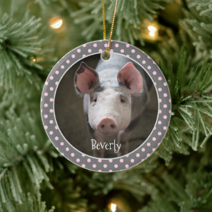 Niedliches Schwein Personalisierte Keramik Ornamen Ornament