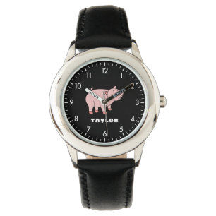 Niedliches Schwein Personalisierter Individuelle N Armbanduhr