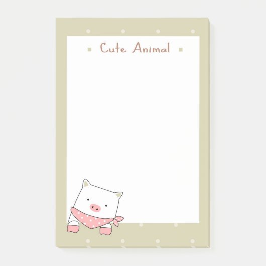 Niedliches Schwein Post-it Klebezettel (Vorderseite)