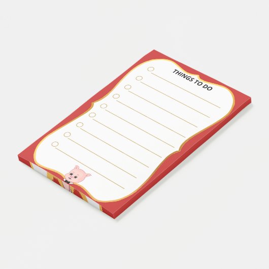 Niedliches Schwein Post-it Klebezettel (angewinkelt)