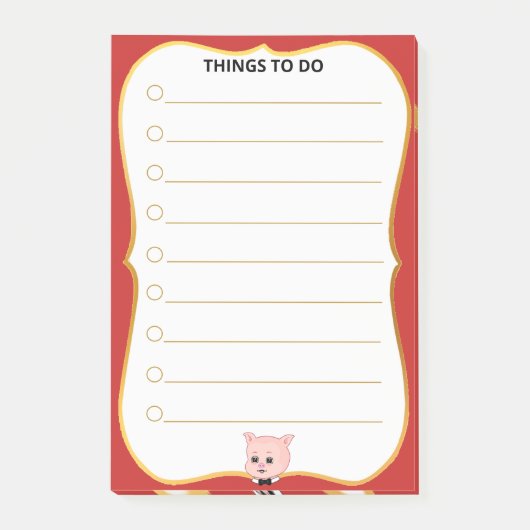 Niedliches Schwein Post-it Klebezettel (Vorderseite)