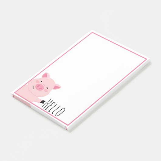 Niedliches Schwein Post-it Klebezettel (angewinkelt)