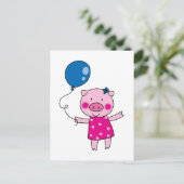 Niedliches Schwein Postkarte (Stehend Vorderseite)