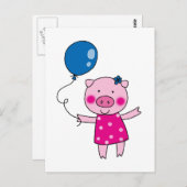 Niedliches Schwein Postkarte (Vorne/Hinten)
