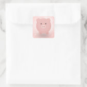 Niedliches Schwein Quadratischer Aufkleber (Tasche)