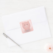 Niedliches Schwein Quadratischer Aufkleber (Umschlag)