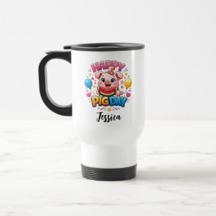 Niedliches-Schwein-Tag-Tasse – Schweineliebhaber Reisebecher