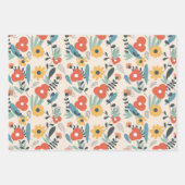 Niedliches Schwein und fröhliche Blume Geschenkpapier Set (Vorderseite 2)