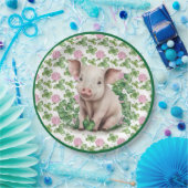Niedliches Schwein und Kleber | St Patrick's Day P Pappteller (Party)