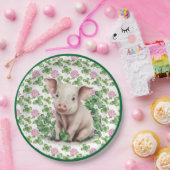 Niedliches Schwein und Kleber | St Patrick's Day P Pappteller (Party)