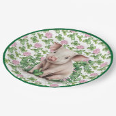Niedliches Schwein und Kleber | St Patrick's Day P Pappteller (Schrägansicht)