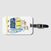 Niedliches Schwein und Kuh Gepäckanhänger (Vorderseite (Horizontal))