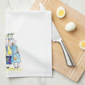 Niedliches Schwein und Kuh Geschirrtuch (Viertel Falte)