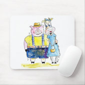Niedliches Schwein und Kuh Mousepad (Mit Mouse)