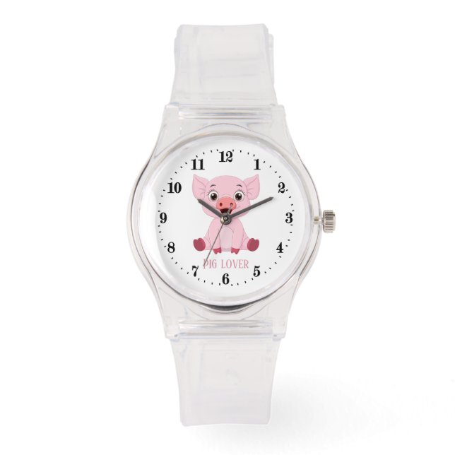niedliches Schweine Armbanduhr (Vorderseite)
