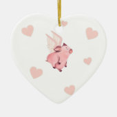 Niedliches Schweine mit Schweinen beim Fliegen Keramik Ornament (Vorne)