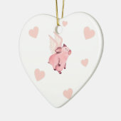 Niedliches Schweine mit Schweinen beim Fliegen Keramik Ornament (Links)