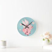 Niedliches Schweine mit Schweinen, wenn Schweine A Runde Wanduhr (Zuhause)