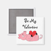 Niedliches Schweine Valentine Magnet (Vorderseite/Rückseite)