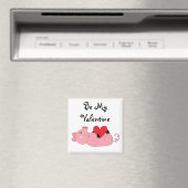 Niedliches Schweine Valentine Magnet (In Situ (Geschirrspüler))