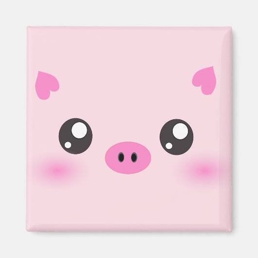 Niedliches Schweinefass - Kawaii-Minimalismus Magnet (Vorne)