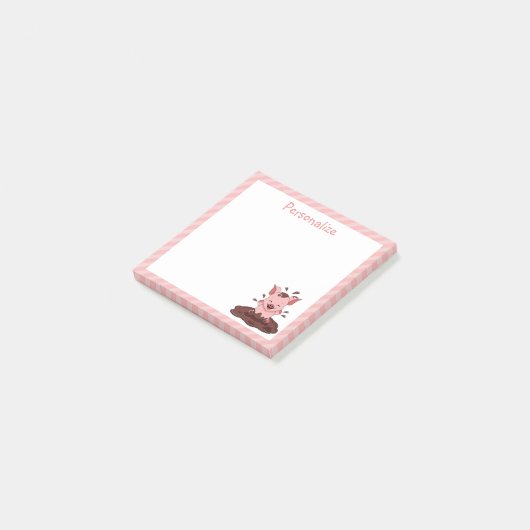 Niedliches Schweinefilet in Schlamm Post-it Klebezettel (angewinkelt)