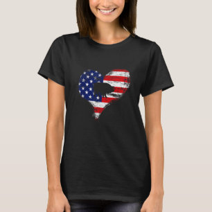 Niedliches Schweinefleisch - Amerikanische Flagge  T-Shirt
