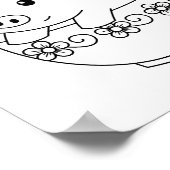 Niedliches Schweinefleisch auf Teacup-Farbseite Poster (Ecke)