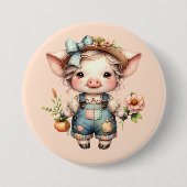 Niedliches Schweinefleisch aus landwirtschaftliche Button (Vorderseite)