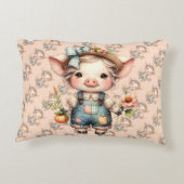 Niedliches Schweinefleisch aus landwirtschaftliche Dekokissen (Rückseite)