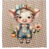 Niedliches Schweinefleisch aus landwirtschaftliche Duschvorhang (Vorderseite)