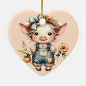 Niedliches Schweinefleisch aus landwirtschaftliche Keramik Ornament (Hinten)