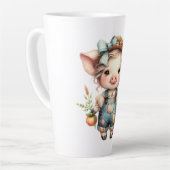 Niedliches Schweinefleisch aus landwirtschaftliche Milchtasse (Linke Ecke)