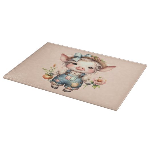 Niedliches Schweinefleisch aus landwirtschaftliche Schneidebrett (Ecke)