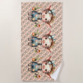 Niedliches Schweinefleisch aus landwirtschaftliche Strandtuch (Vorderseite)