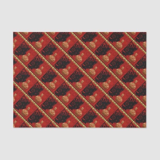 Niedliches Schweinefleisch Chinesisches Jahr Zodia Seidenpapier (Vorderseite)